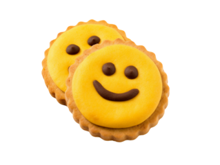 cookies with smile face isolated on white background