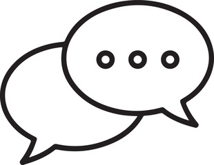 Two overlapping speech bubbles with three dots inside one representing conversation or communication