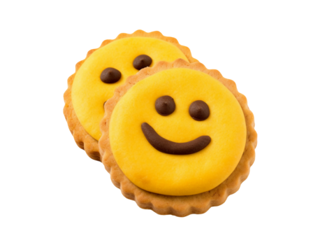cookies with smile face isolated on white background