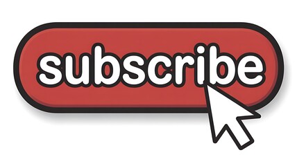 Orange Subscribe Button with Notification Bell and Cursor Click Icon