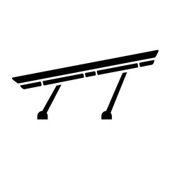 black and white silhouette vector icon of Car wipers on white background