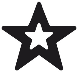 Obraz premium Bold Black Star Shape with Inner White Star Icon Graphic