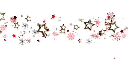Festive Christmas background with gold stars, snowflakes and red accents. Perfect for holiday designs, greetings, and winter events. Holiday spi