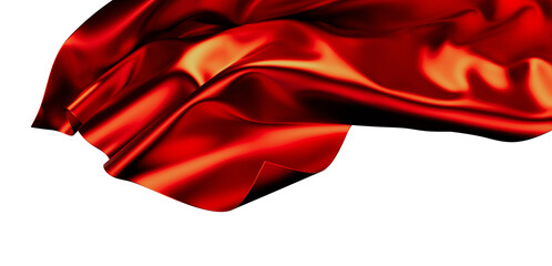 Obraz premium Luxury red satin fabric flowing elegantly. Perfect for backgrounds, fashion, and design projects.