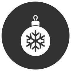 Fototapeta premium White Christmas Ball Ornament with Snowflake Icon for Winter Holidays