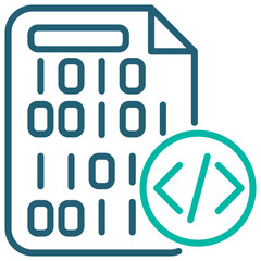 Code Outline Blue Icon