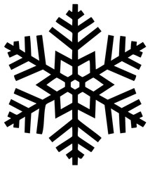 Detailed Six Pointed Snowflake Black Silhouette Winter Season Festive Holiday Decoration