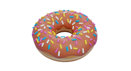 Delicious donut with colorful sprinkles, perfect for satisfying sweet cravings and adding fun to your designs and marketing