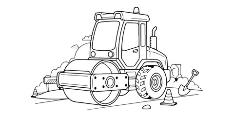 hibi Road Roller Coloring Page