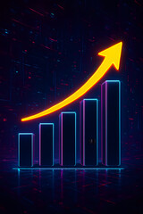 business graph on dark background