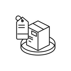 Label Icon, Shipping Package Branding Presentation Asset.