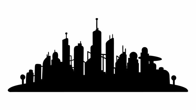 Futuristic city skyline silhouette, modern urban landscape for innovative business and tech concepts - Powered by Adobe