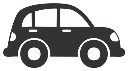 Simple compact car icon minimal vehicle illustration design element