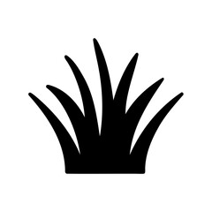 Stylized bunch of grass in black and white simplistic illustration