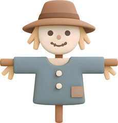 귀여운 3D 가을 허수아비