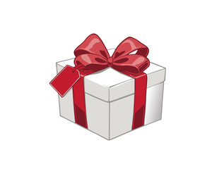 red gift box with ribbon