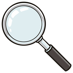 Illustration of a Magnifying Glass for Investigation or Discovery