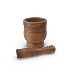 Wooden mortar and pestle with grinder