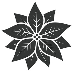 Stylized Poinsettia Flower Silhouette Festive Floral Element