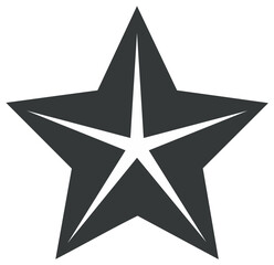 Fototapeta premium Geometric Five Pointed Star Shape Emblem Icon Symbol of Success Achievement