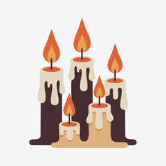 Obraz premium Halloween Candle Vector Set