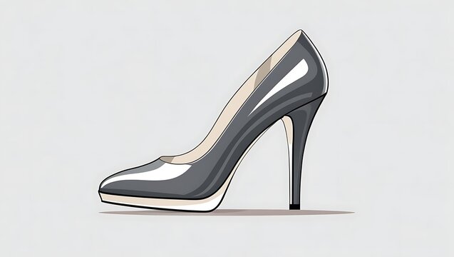 Elegant Silver High Heel Shoe a Sophisticated Fashion Accessory for Formal Occasions
