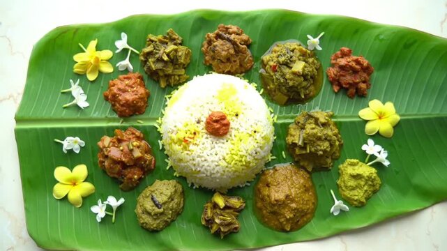 Traditional South Indian Thali: Authentic Banana Leaf Meal