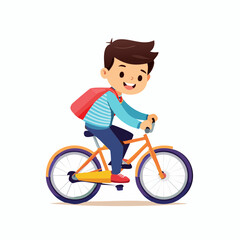 Fototapeta premium icon boy with bike