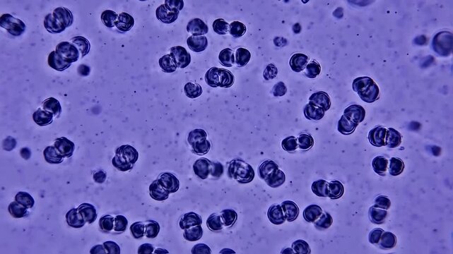 Microscopic view of Neisseria gonorrhoeae bacteria under a light microscope.