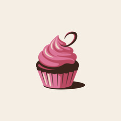 vector illustration of a cupcake