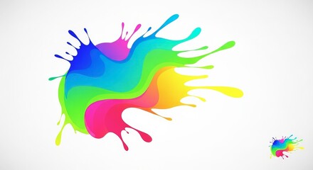 Vibrant Abstract Rainbow Splash of Colors Dynamic Art