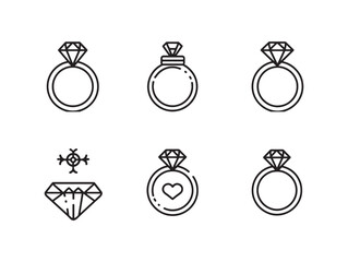 Engagement ring line art forever promise jewelry