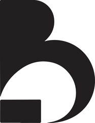 Letter b logo design isolated on white background, simple and minimalist style