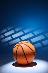 Basketball Photographed in a Studio with Patterned Background