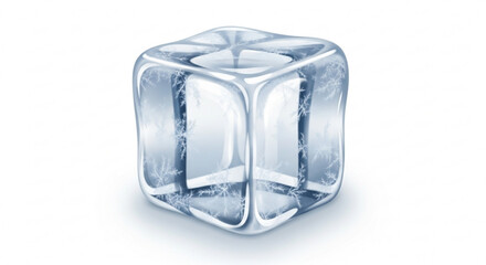 A single ice cube, a refreshing and cool object, perfect for summer drinks or a chilly winter scene