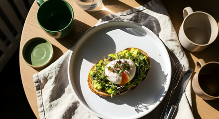 Delicious avocado toast with a poached egg, ready for a healthy and satisfying breakfast