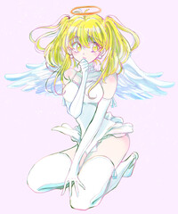 天使イメージの女性　全身