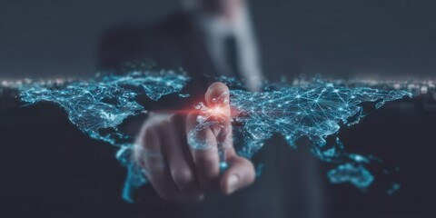 Obraz premium services migration detailed futuristic cyber grid illustrating balance between monitoring recovery feedback inspection networking planning testing