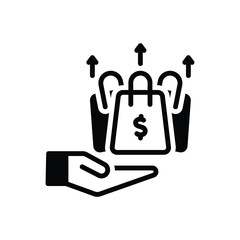 Black solid icon for demand pull