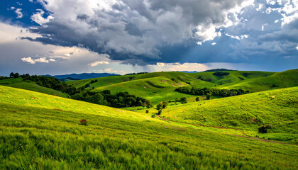 Fototapeta premium Rolling Green Hills Landscape