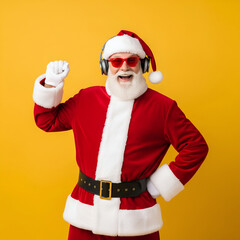 santa claus isolated on yellow background