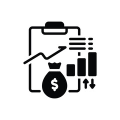 Black solid icon for cost surge