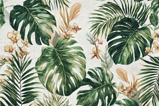 Tropical Rhapsody: A Luxurious Botanical Pattern