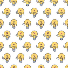 Aha Moment Expression Light Bulb Idea Pattern can be use for background, template, and apparel design