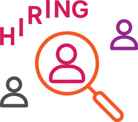 social network icon with hiring announcement