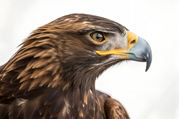 Golden Eagle Close-Up with Intense Gaze and Rich Feather Detail.
