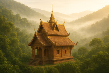 Fototapeta premium buddhist temple in north thai
