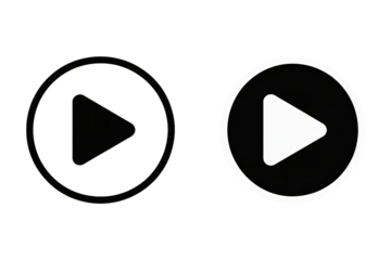 Play button icon set for video streaming and media playback
