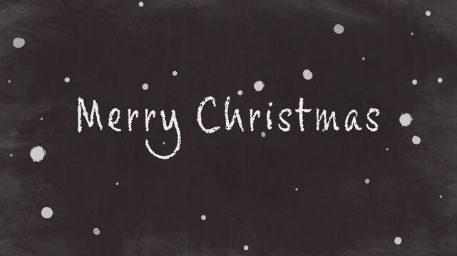 Merry Christmas - Simple Chalk Text Animation on Blackboard(HD)