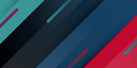 Abstract overlap square shapes background with green, blue, and red color element pattern background design.